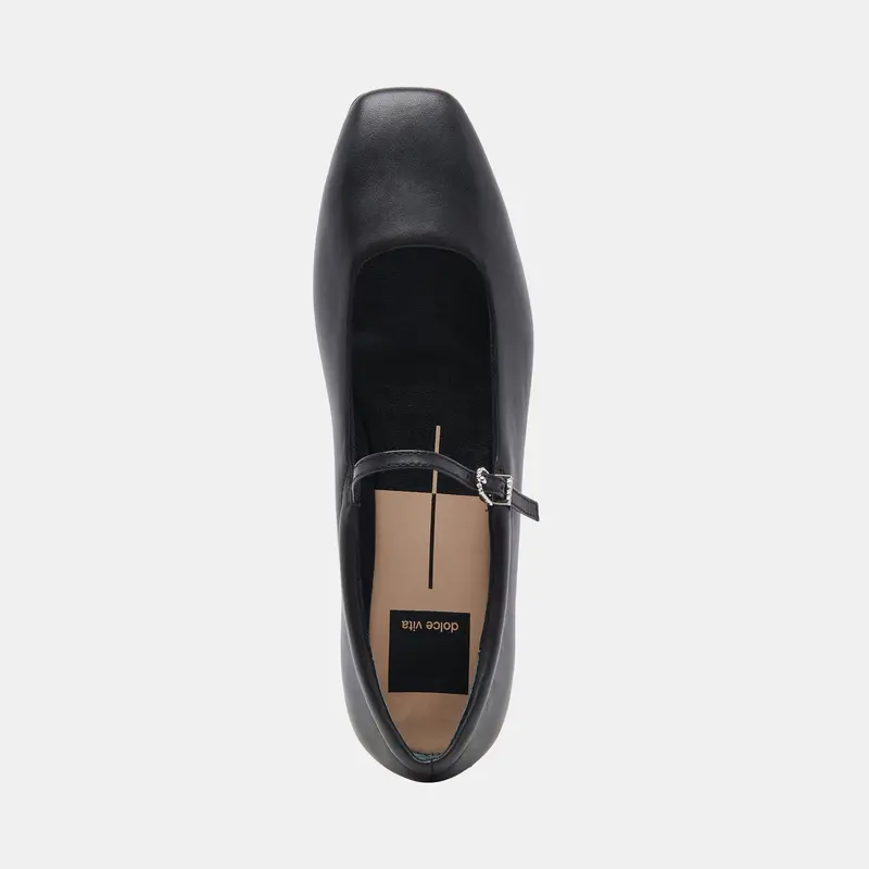 Reyes Ballet Flats Black Leather 13