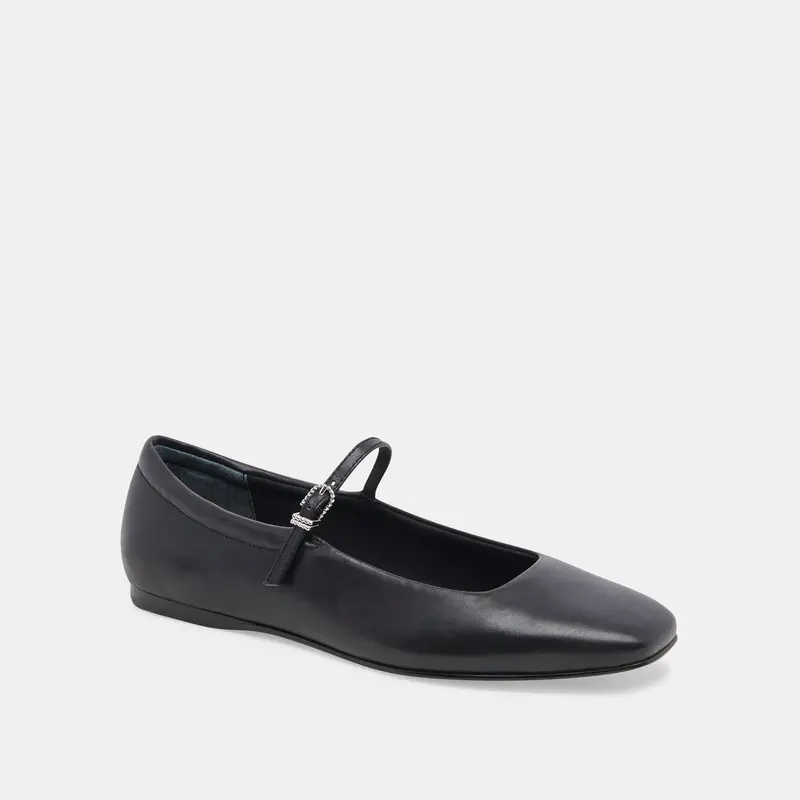Reyes Ballet Flats Black Leather 3