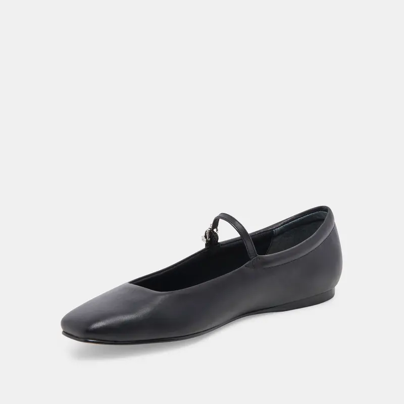 Reyes Ballet Flats Black Leather 7