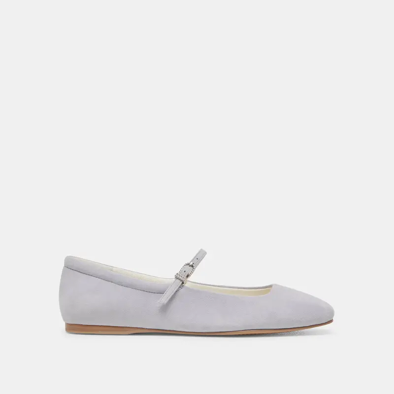 Reyes Ballet Flats Dusty Blue Suede 1