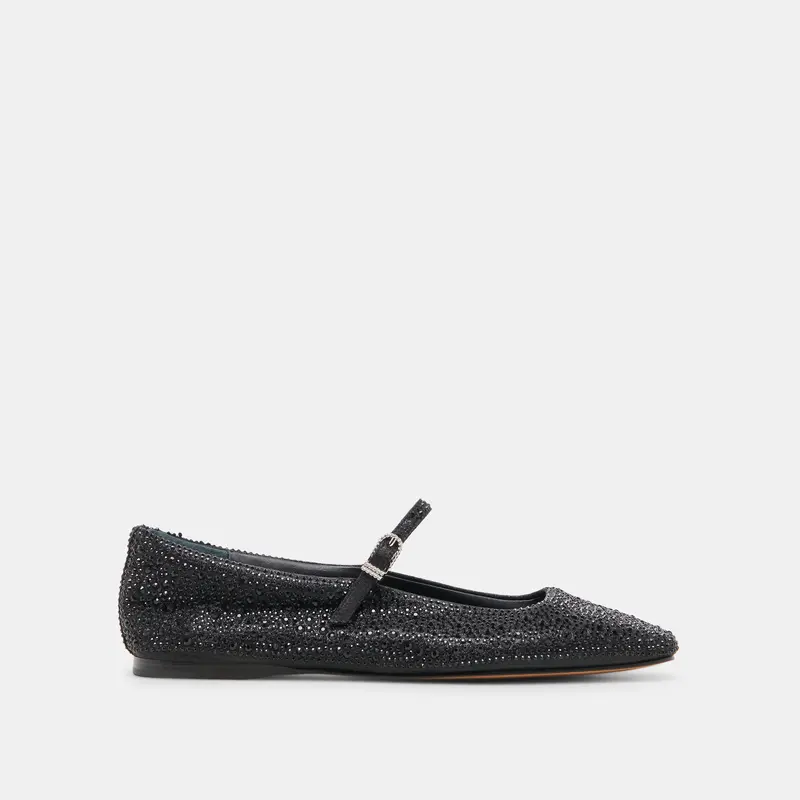 Reyes Crystal Ballet Flats Black Metallic Crystal 1