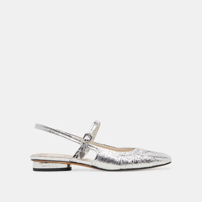 Rianne Flats Silver Distressed Leather - Re:Vita 1