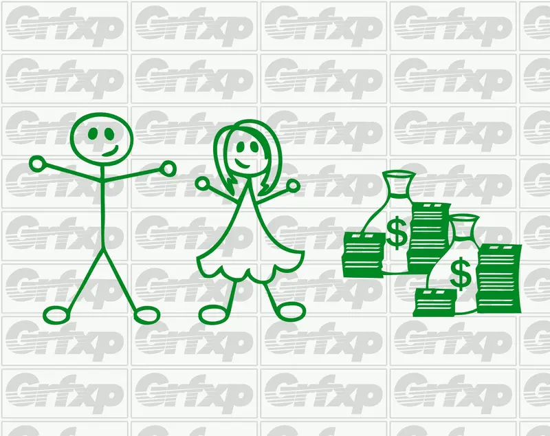 Rich Stick Figure Family Sticker 1
