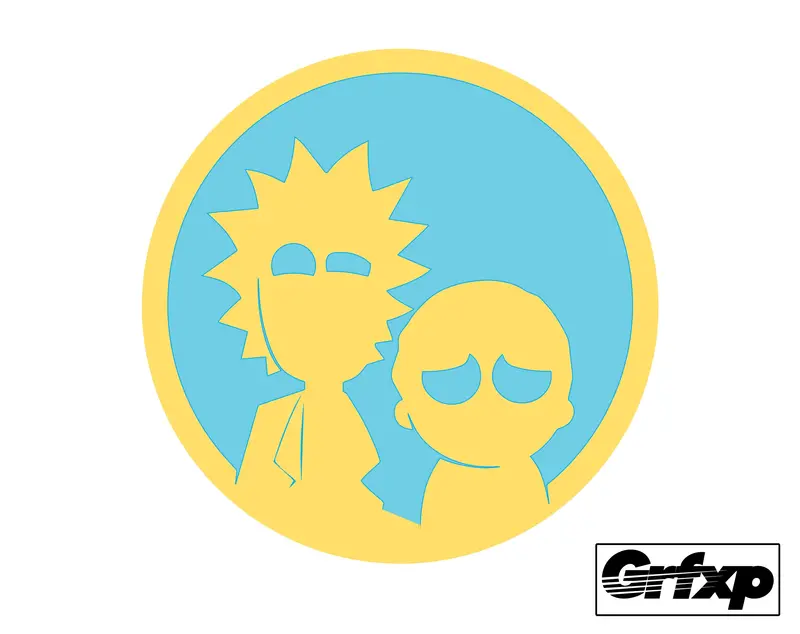 Rick And Morty Circle Printed Sticker 1