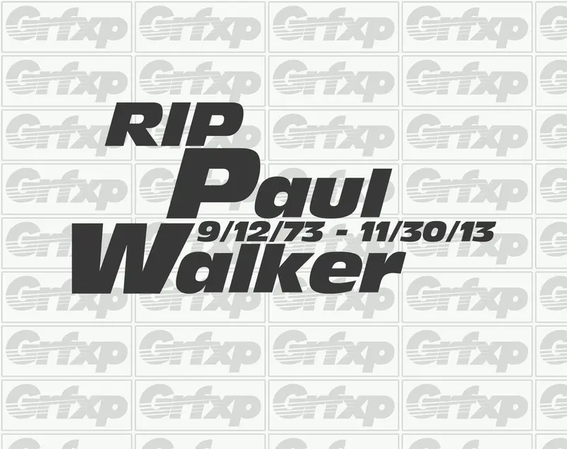 Rip Paul Walker Sticker 1