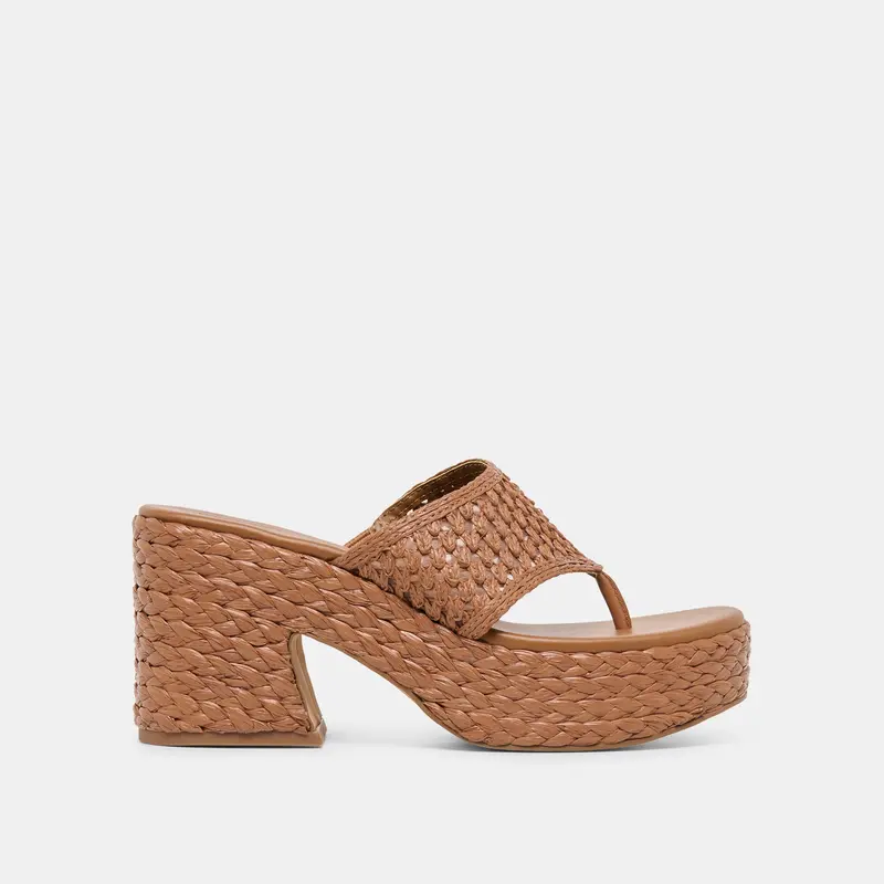 Ripple Heels Mid Brown Raffia 1