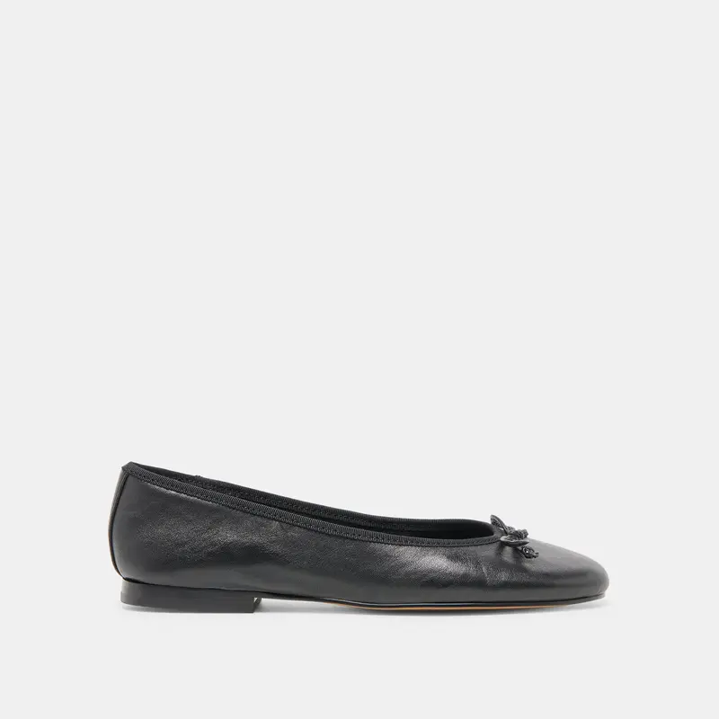 Ritla Wide Ballet Flats Black Leather 1