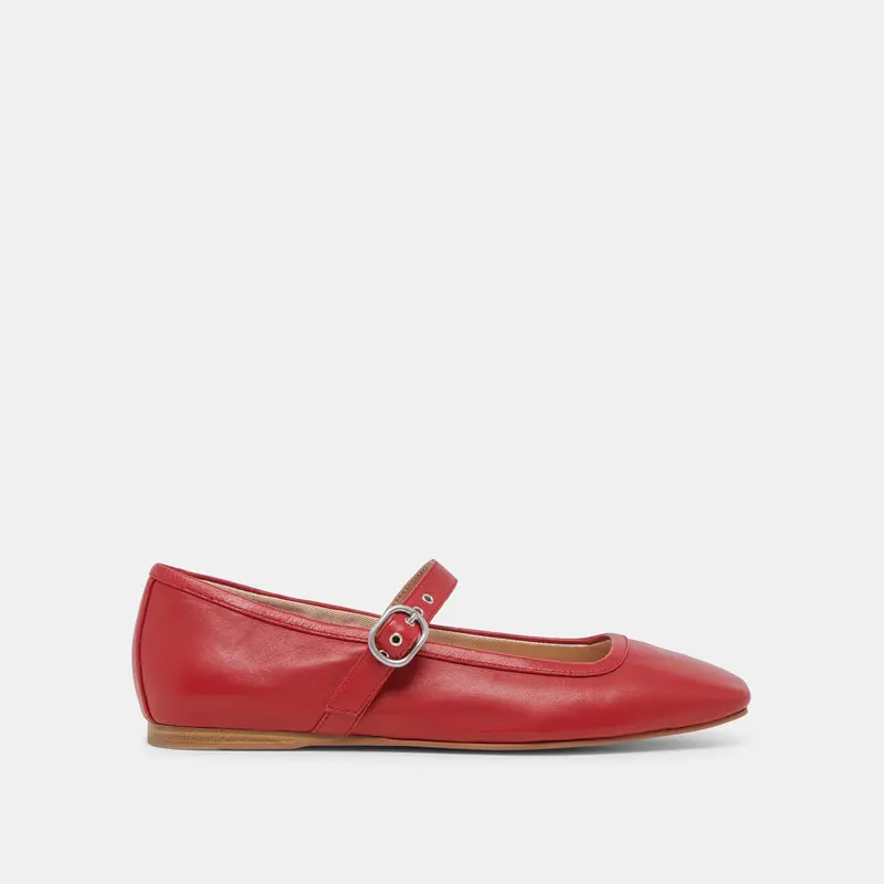Rodni Ballet Flats Red Leather - Re:Vita 1