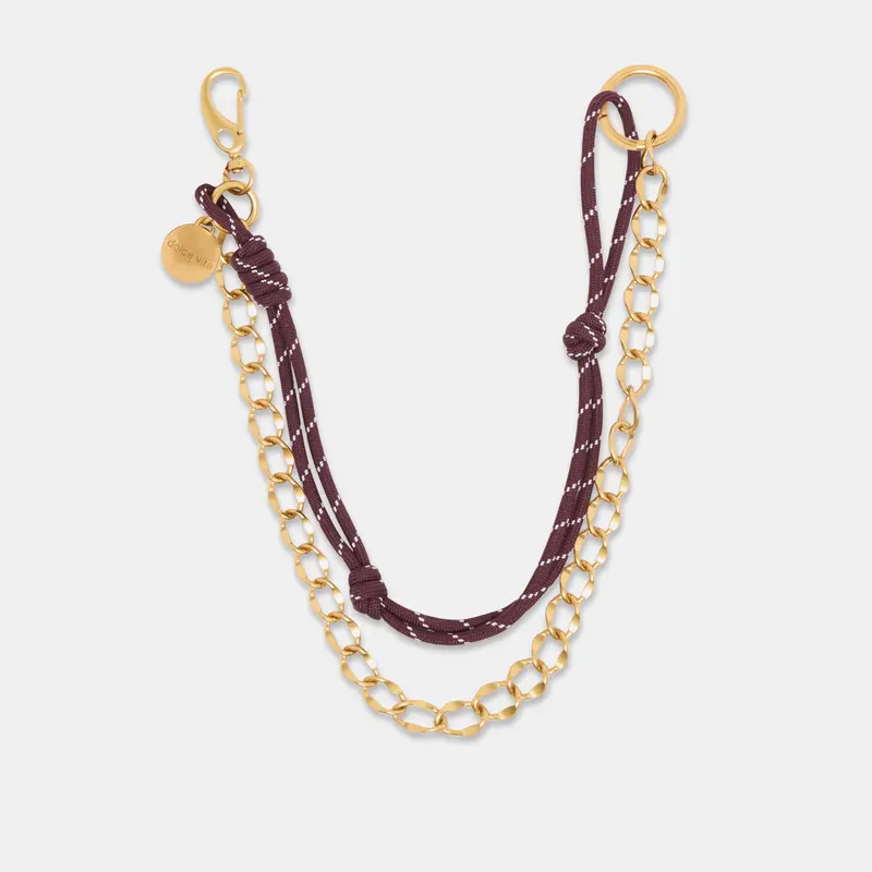 Rope + Chain Bag Charm Burgundy Multi 1