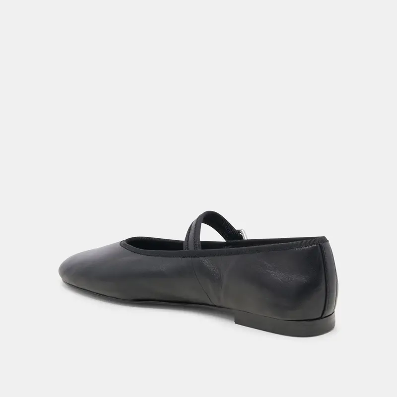 Roslyn Ballet Flats Black Leather 10