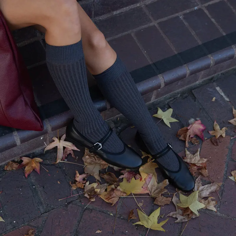 Roslyn Ballet Flats Black Leather 2