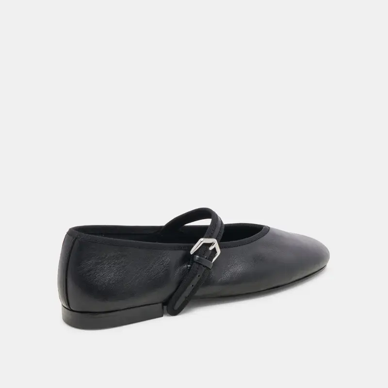 Roslyn Ballet Flats Black Leather 5