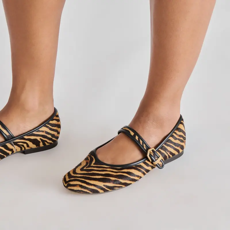 Roslyn Ballet Flats Tiger Calf Hair 2