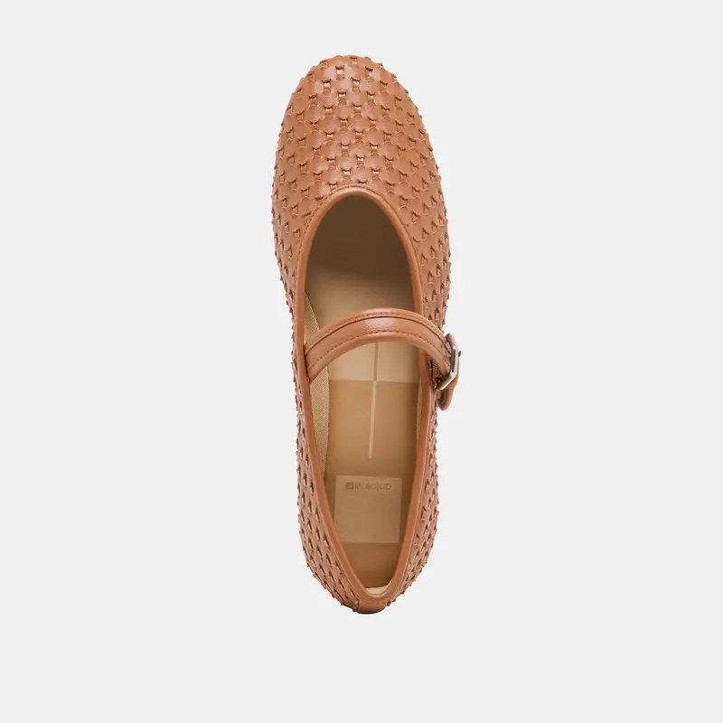 Roslyn Woven Ballet Flats Saddle Woven Leather 10