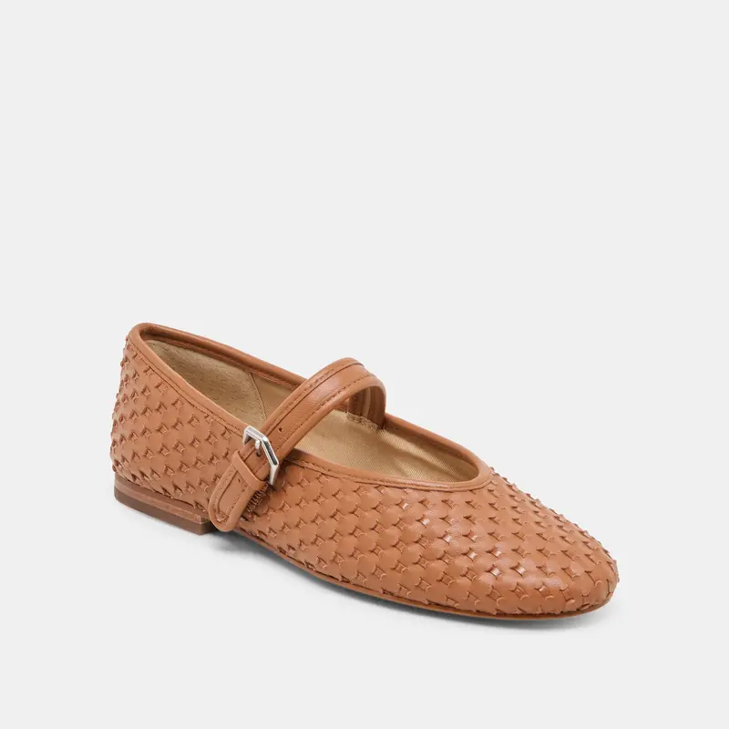 Roslyn Woven Ballet Flats Saddle Woven Leather 3