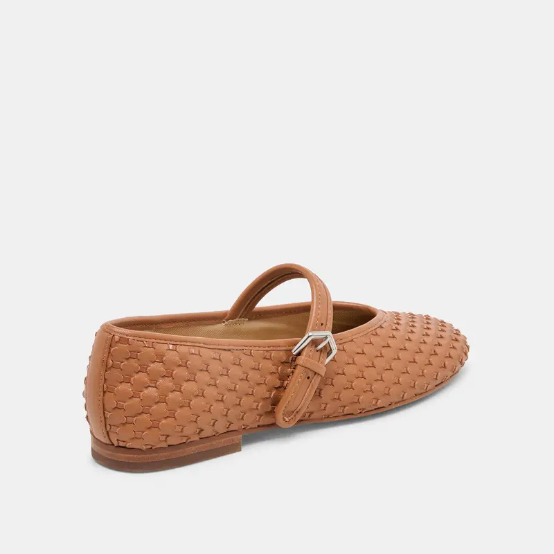 Roslyn Woven Ballet Flats Saddle Woven Leather 5