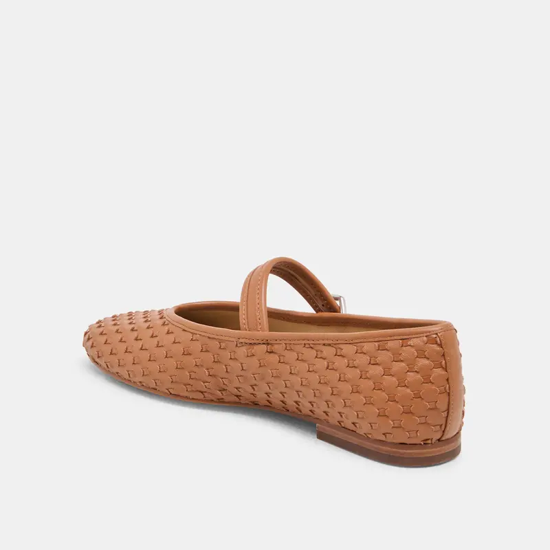 Roslyn Woven Ballet Flats Saddle Woven Leather 7