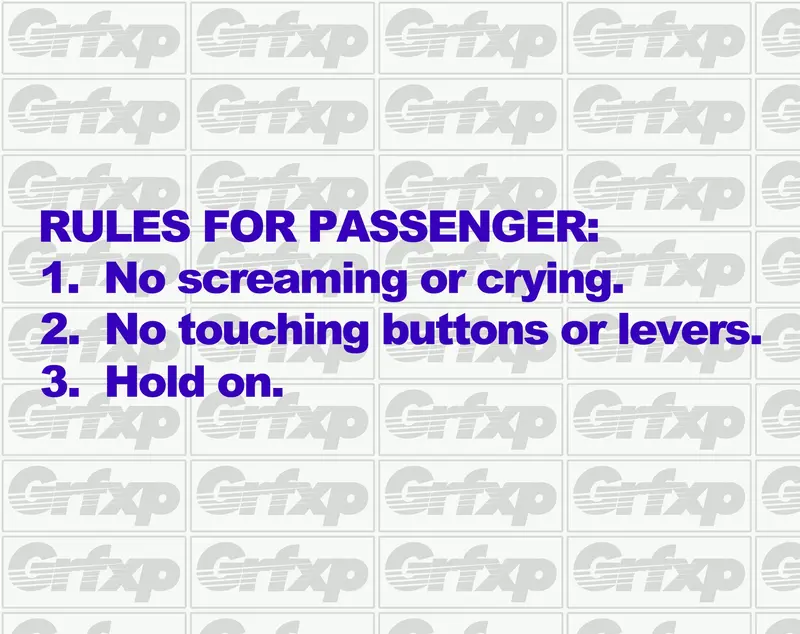 Rules For Passenger Sticker 1