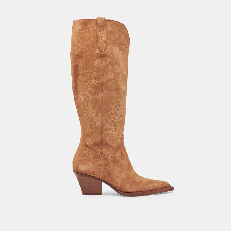 Ryatt Wide Calf Boots Pecan Suede 1