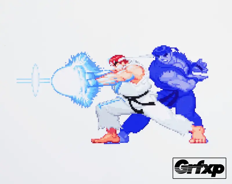 Ryu Shadow Hadoken Street Fighter Series Printed Sticker 1
