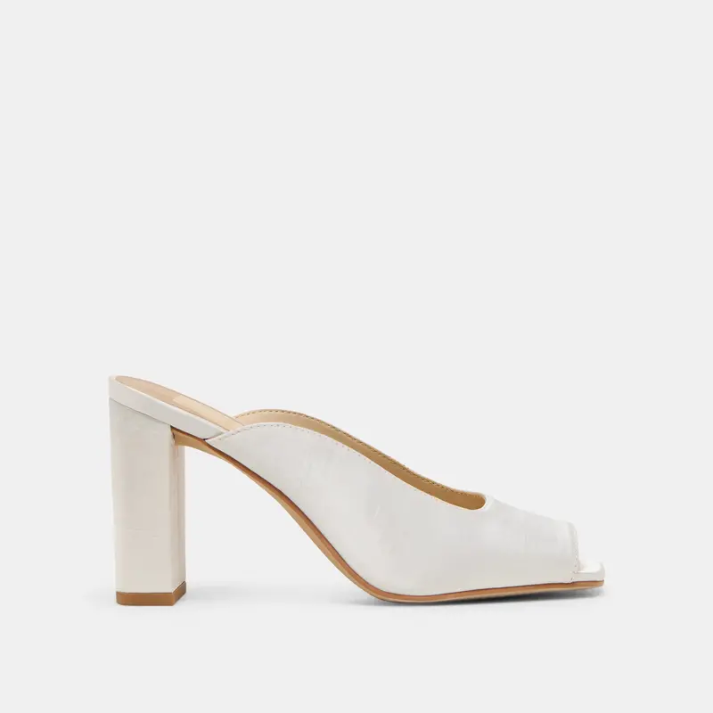 Sabela Heels Off White Satin 1