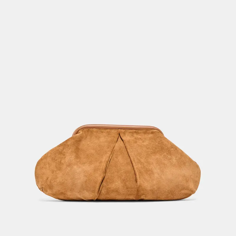 Sahara Clutch Cognac Suede 1