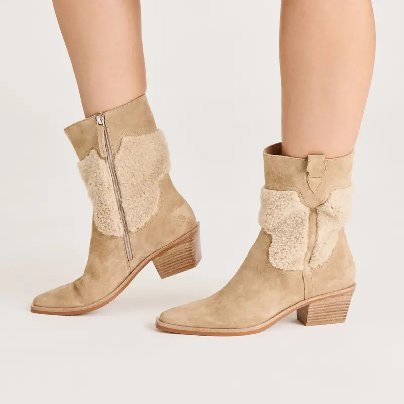 Salil Plush Boots Dk Taupe Suede 4