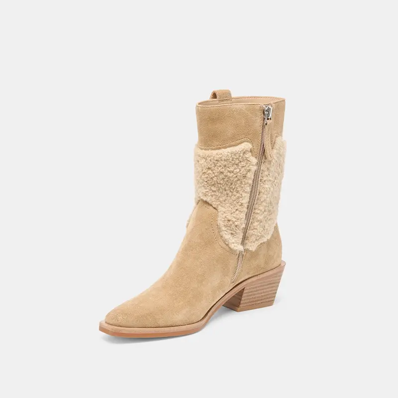 Salil Plush Boots Dk Taupe Suede 7