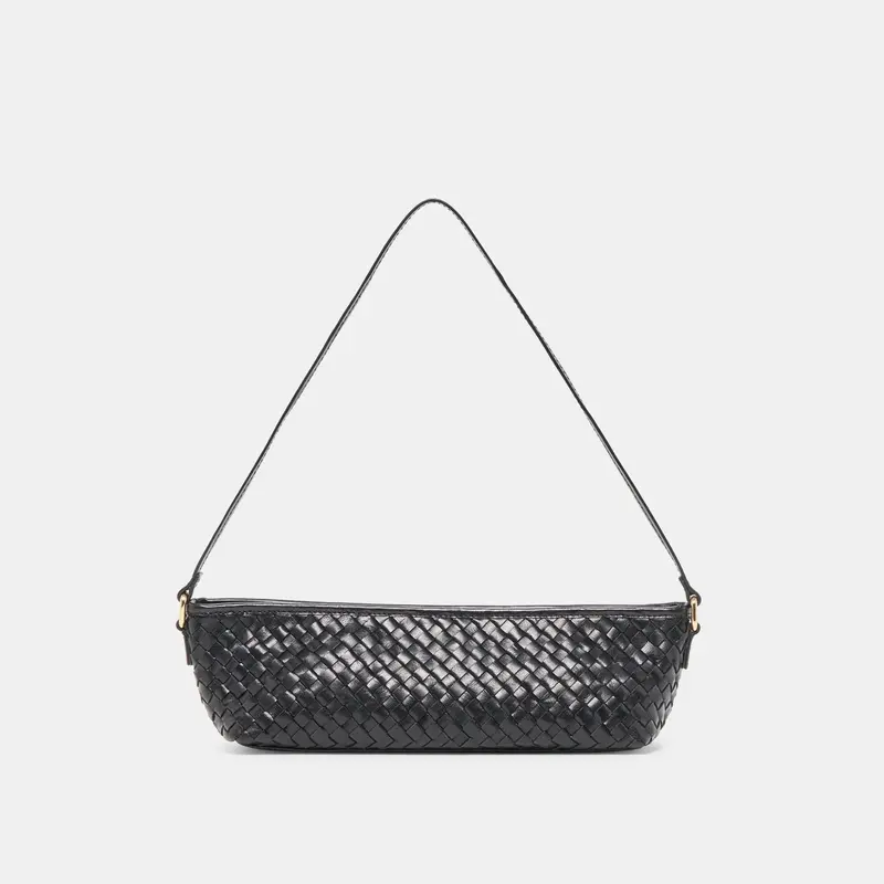 Savaii Woven Shoulder Bag Black Woven Leather 1