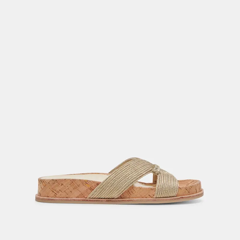 Selda Sandals Gold Raffia - Re:Vita 1