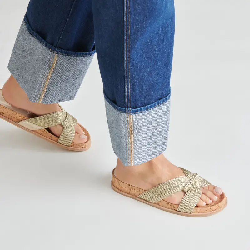 Selda Sandals Gold Raffia - Re:Vita 2