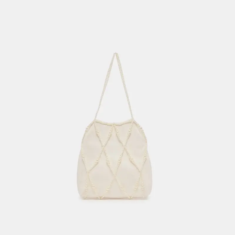 Serilda Pearl Handbag Ivory Satin 1
