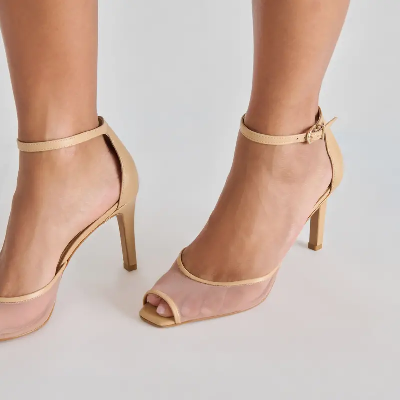 Serlo Mesh Heels Cafe Mesh 2