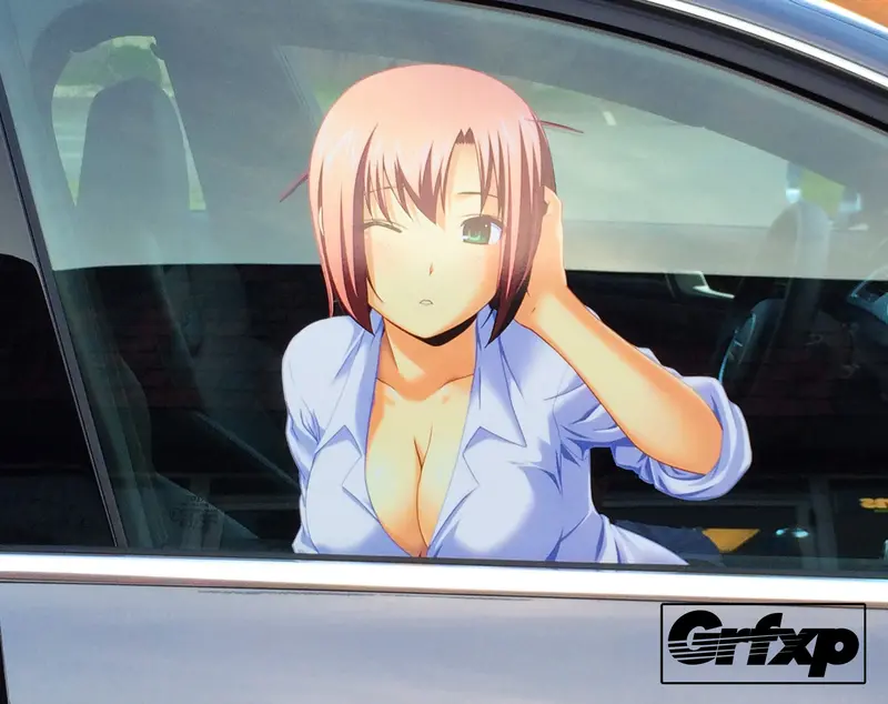 Sexy Anime Girl Passenger Window Graphic 1