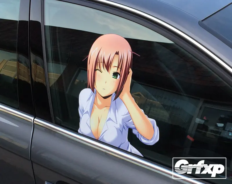 Sexy Anime Girl Passenger Window Graphic 2