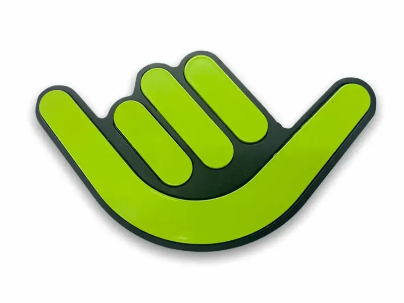 Shaka-Inspired Surf-Themed Grille Badge