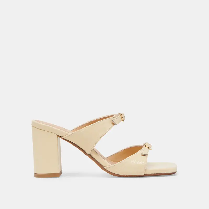 Shane Heels Light Yellow Crinkle Patent 1