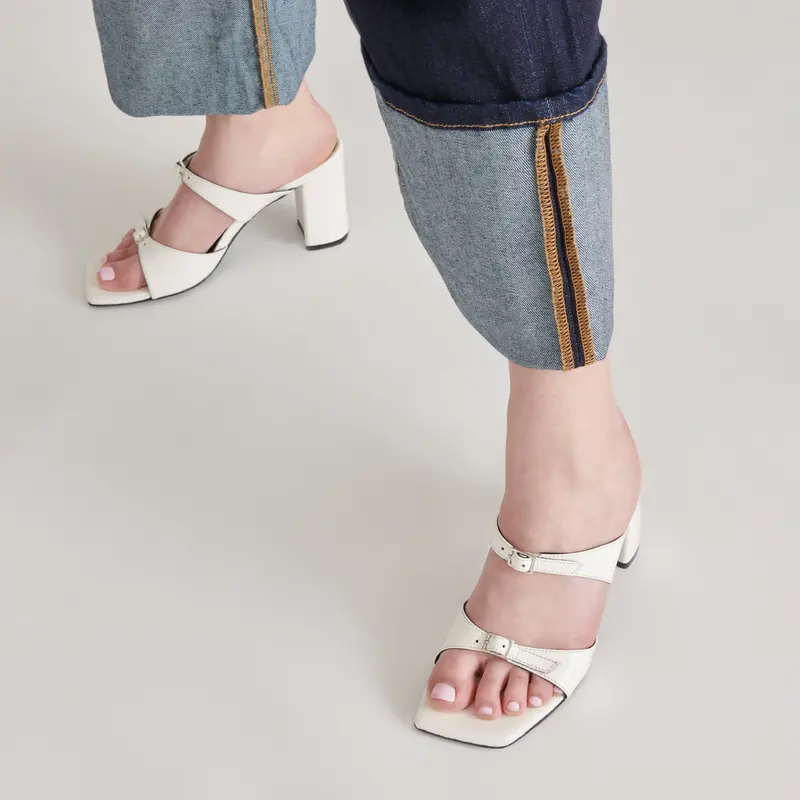 Shane Heels Off White Crinkle Patent 5
