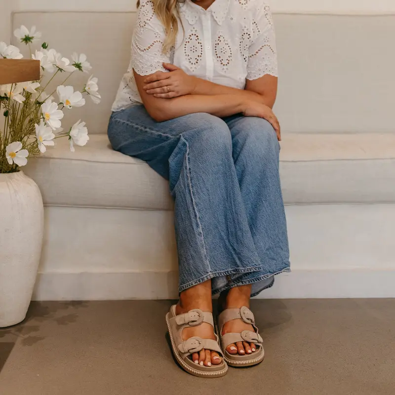 Shauny Sandals Dk Taupe Suede 7