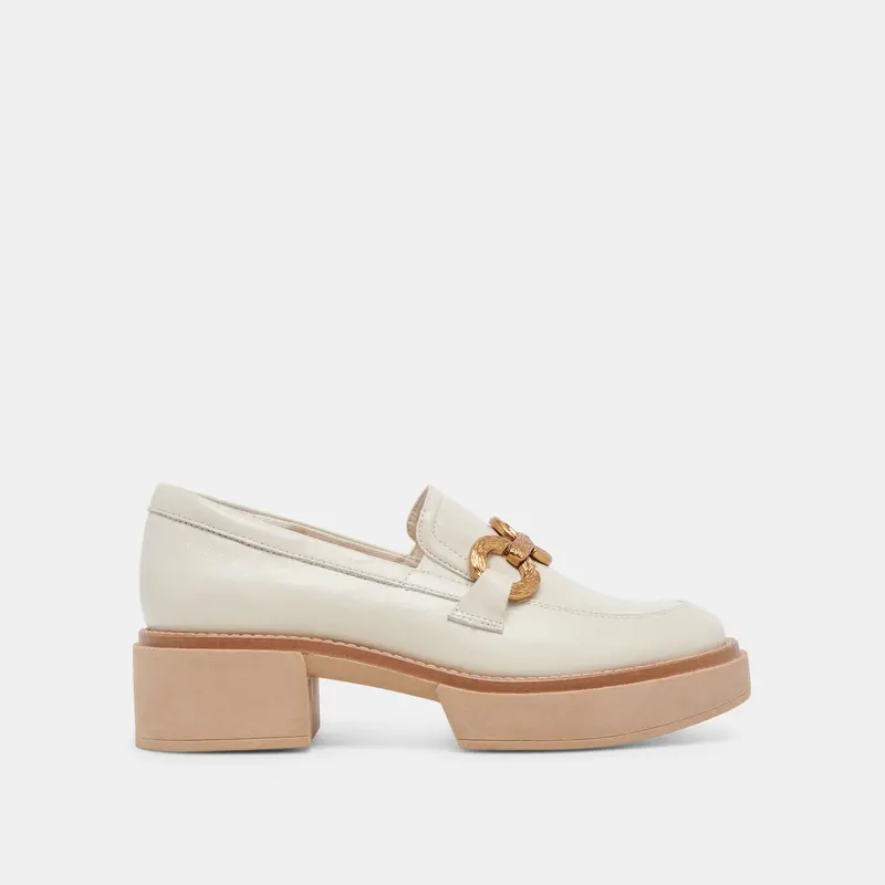 Sheena Loafers Ivory Crinkle Patent - Re:Vita 1