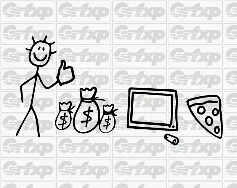 Single And Chillin' Stick Figure Sticker 1