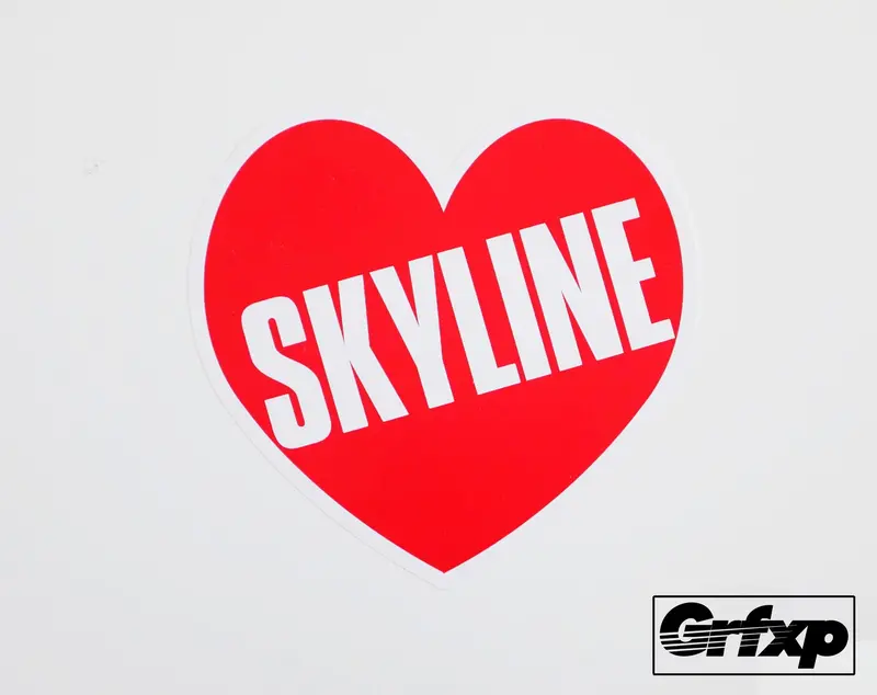 Skyline Heart Printed Sticker 1