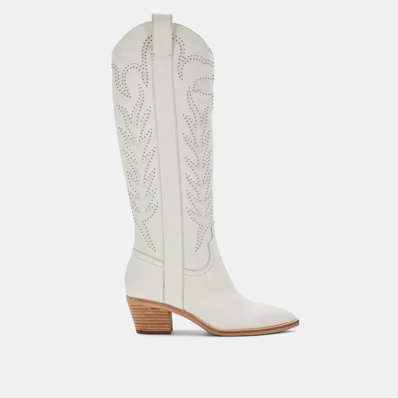 Solei Stud Boots Off White Leather - Re:Vita 1