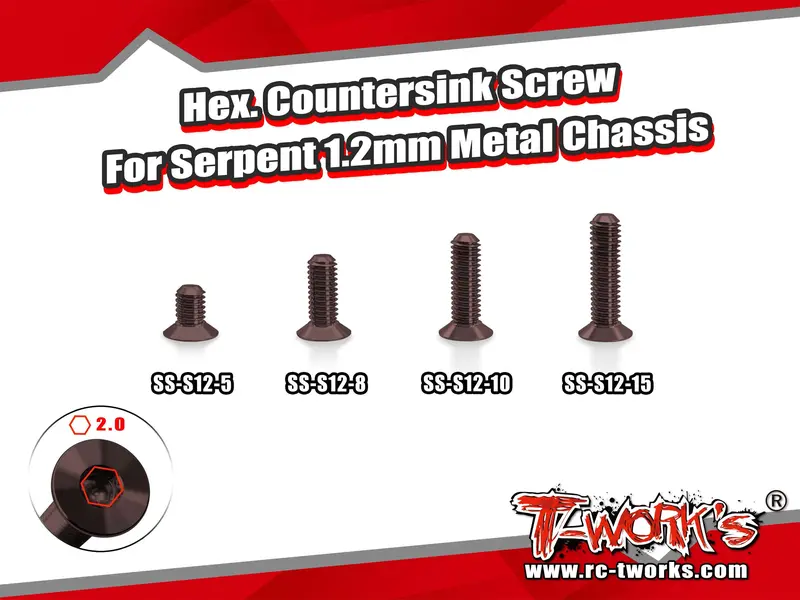 Ss-S12     Countersink Screw 10Pcs. ( For Serpent 1.2Mm Metal Chassis ) 1