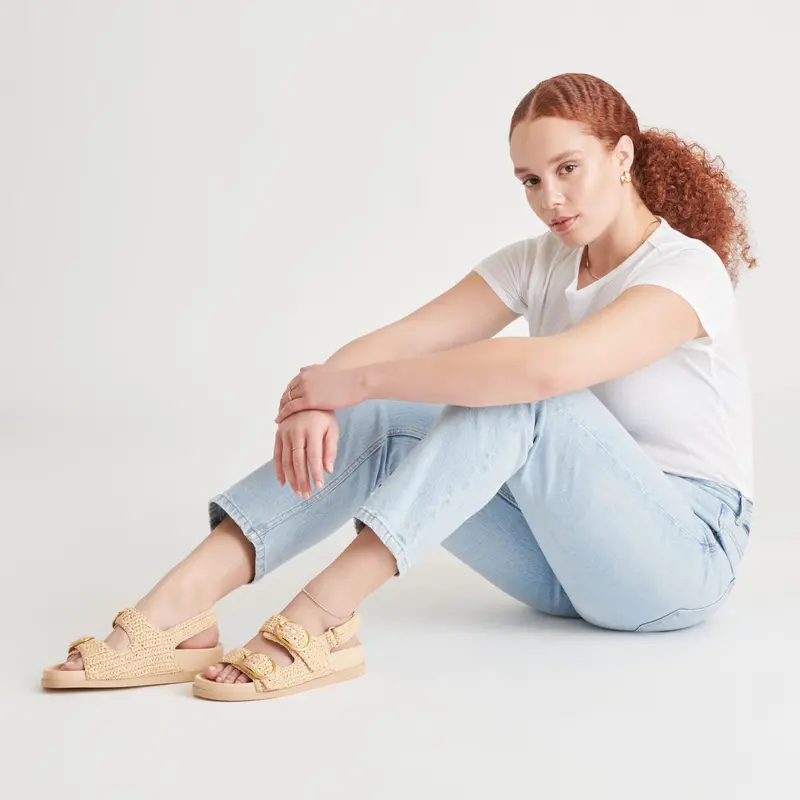 Starla Crochet Sandals Natural Knit 2