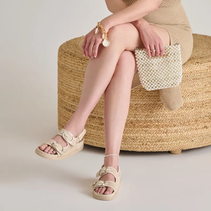 Starla Mesh Sandals Creme Woven Mesh 11