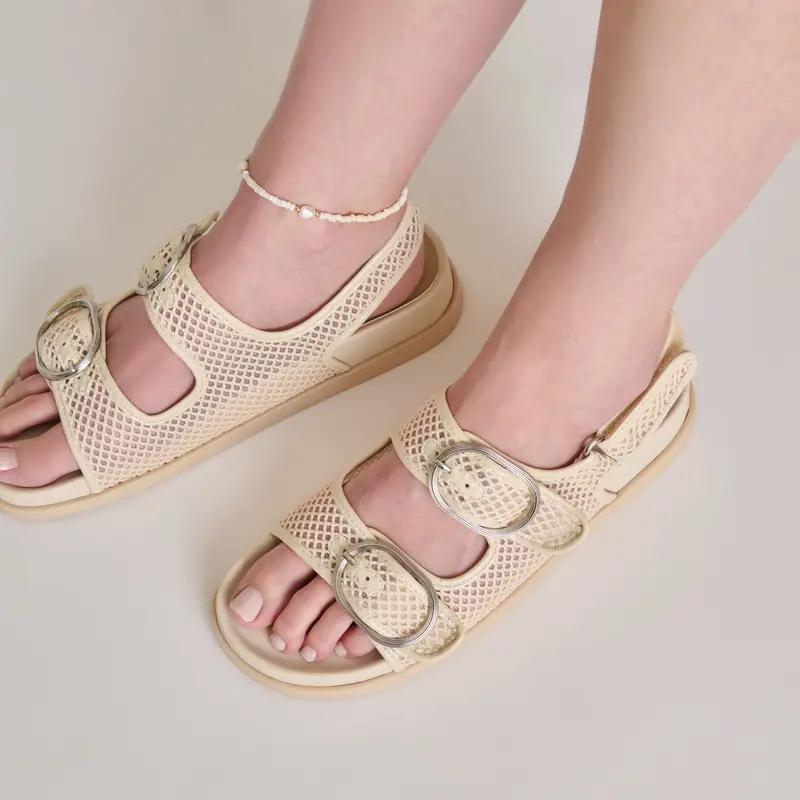 Starla Mesh Sandals Creme Woven Mesh 7