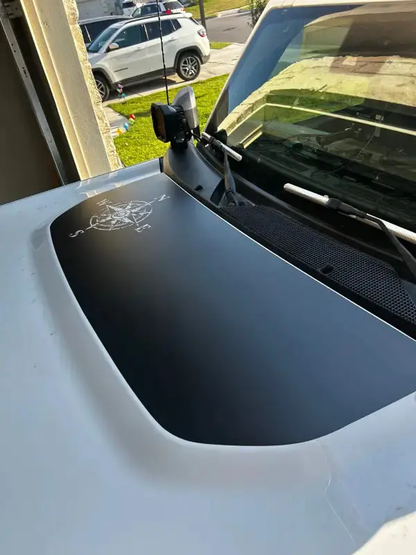 Stealth Black Compass Rose Hood Overlay (Printed Series) For 2021+ Bronco 2