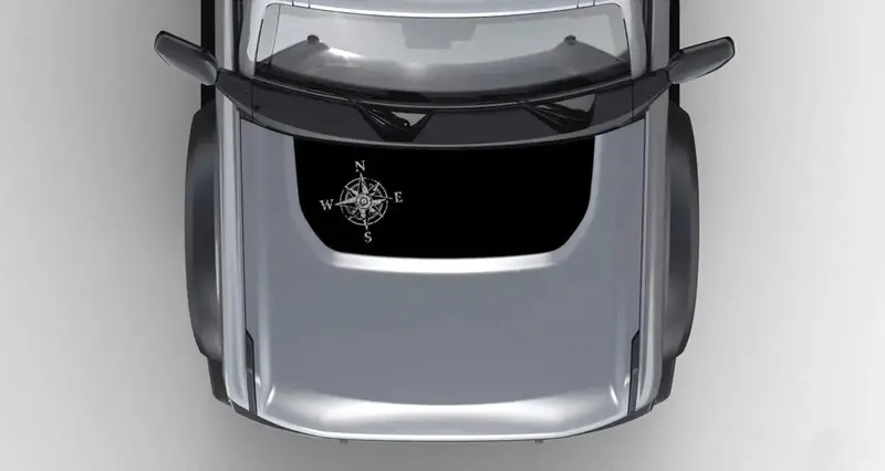 Stealth Black Compass Rose Hood Overlay (Printed Series) For 2021+ Bronco 3