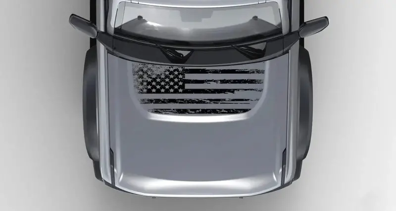 Stealth Clear American Flag Hood Overlay For 2021+ Bronco 1